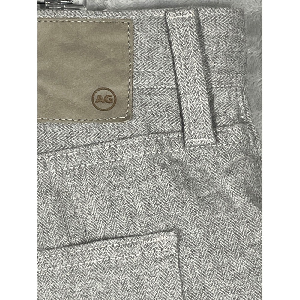 AG Adriano Goldschmied The Graduate Tailored Leg Grey Herringbone Pants 38